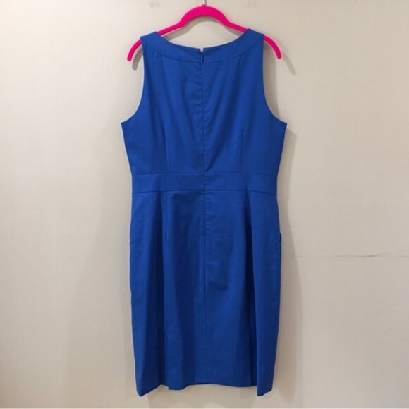 J.crew Womens Size 12 Tailored Suiting Sheated Dress Blue Lightweight Wool - Picture 3 of 6